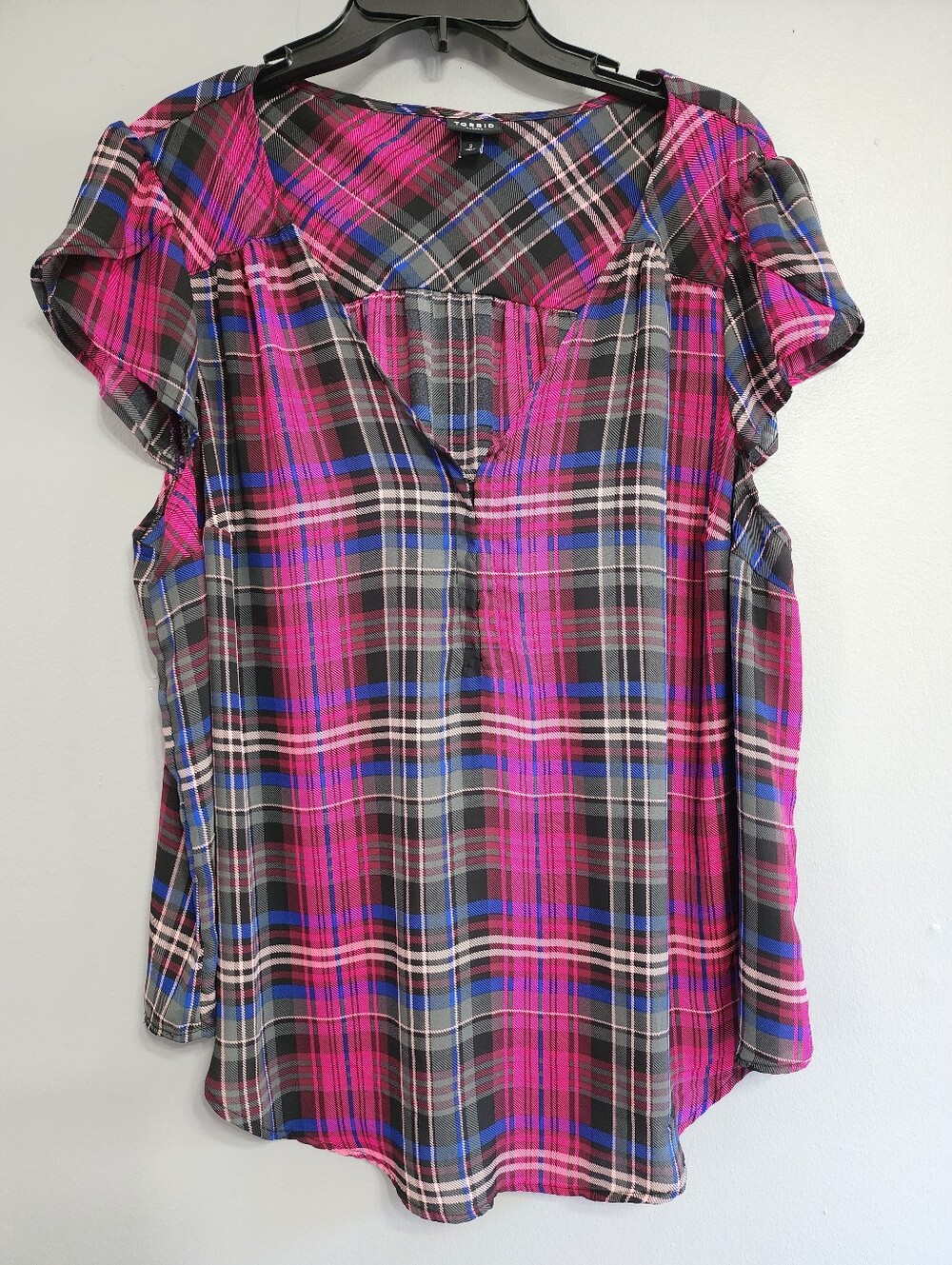 Torrid Pink Plaid Harper Blouse